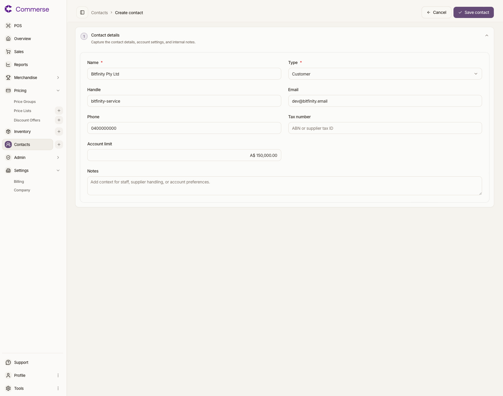 Customer Screen